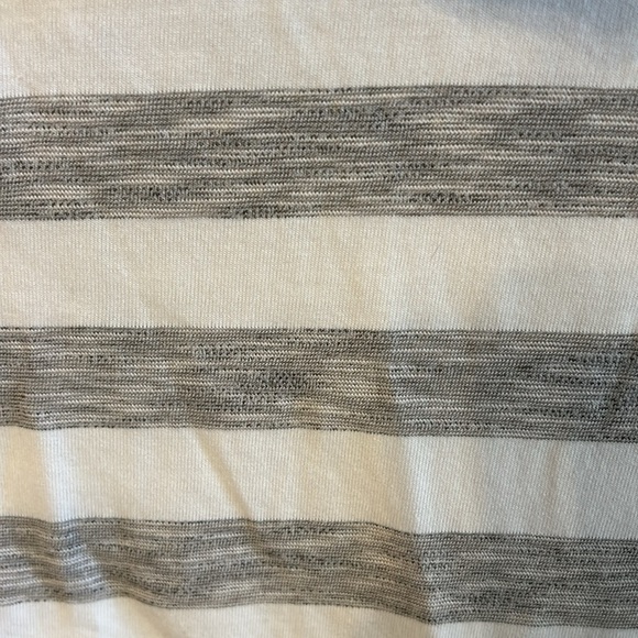 T by Talbots Women’s (S) Gray White Striped Cowl Neck Longsleeve Tee Top NWT - Picture 2 of 9